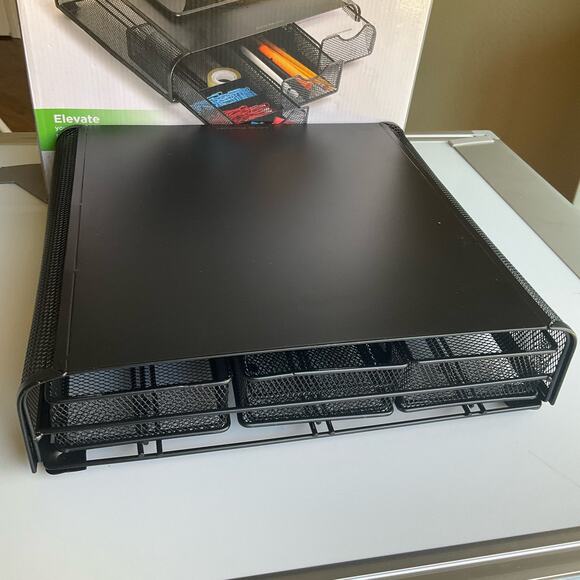 Mind Reader Monitor Stand, Ventilated Laptop Riser, Desktop Organizer, Storage - Picture 5 of 7